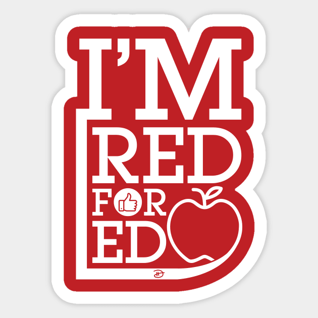 Red For Ed Sticker by dhartist